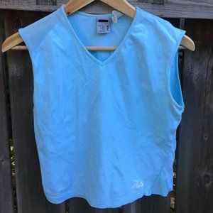 FILA blue cropped cotton workout top - size M